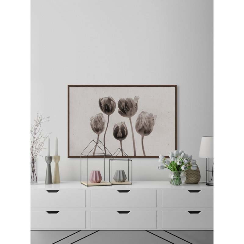 It's Tulip Time by Marmont Hill - Floater Frame Painting on Canvas, 30cm H x 45cm W x 3.81cm D