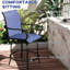 2 chaises de bar de patio avec formation pivotante à 360 °, tissu à mailles élevées, structure en acier pour balcon, bord de piscine, cour arrière, composition extérieure bleu marine, patio, bleu marine