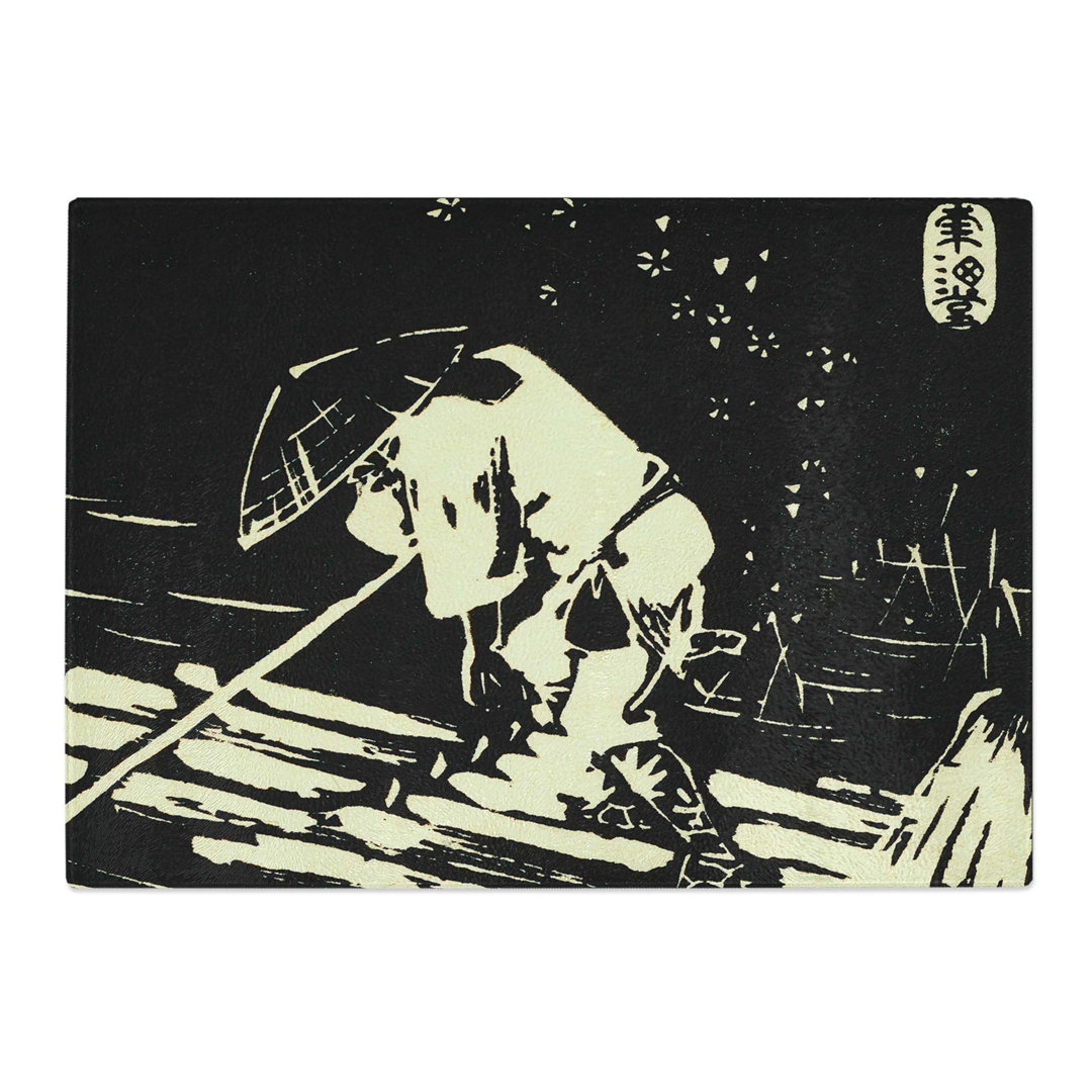 Tempered Glass Hanaikada by Utagawa Hiroshige Chopping Board
