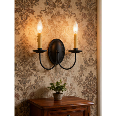 2-Light Wall Sconce With Traditional Design And Durable Steel Construction For Elegant Home Ambiance
