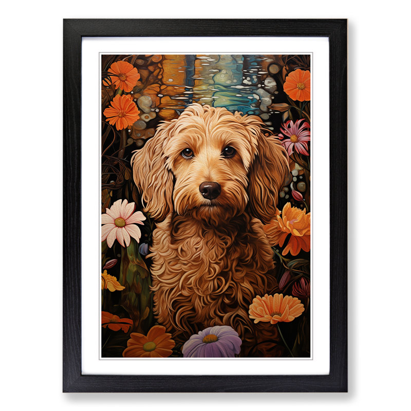 Labradoodle Renaissance - Framed Print, 46cm H x 34cm W x 2cm D, Black