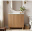 Meuble-lavabo simple 29,9 po avec comptoir en céramique, rangement pour armoire, tablette ajustable en forme de U, porte à rainure, style campagne moderne, salle de bain