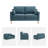 59.8'' W Modern Upholstery Loveseat Boucle-219926252