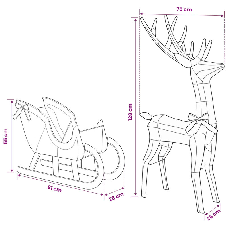 Lighted Reindeer, Brown String