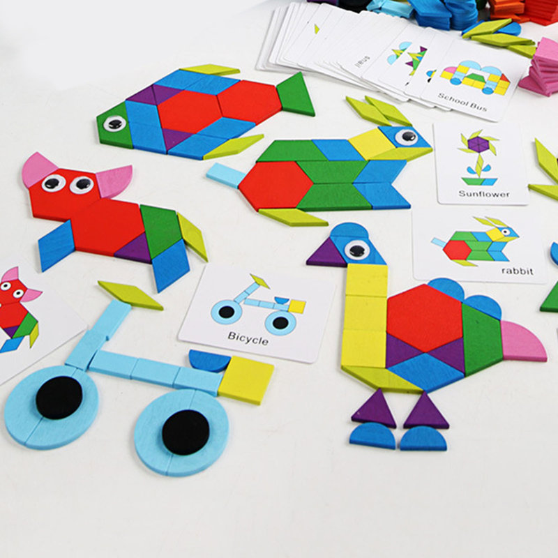 1 Set Wooden Block Toy Smooth Edge Coordinate Focus Wooden Enlightenment Rainbow Changeable Combination Puzzle Toy for Baby Products