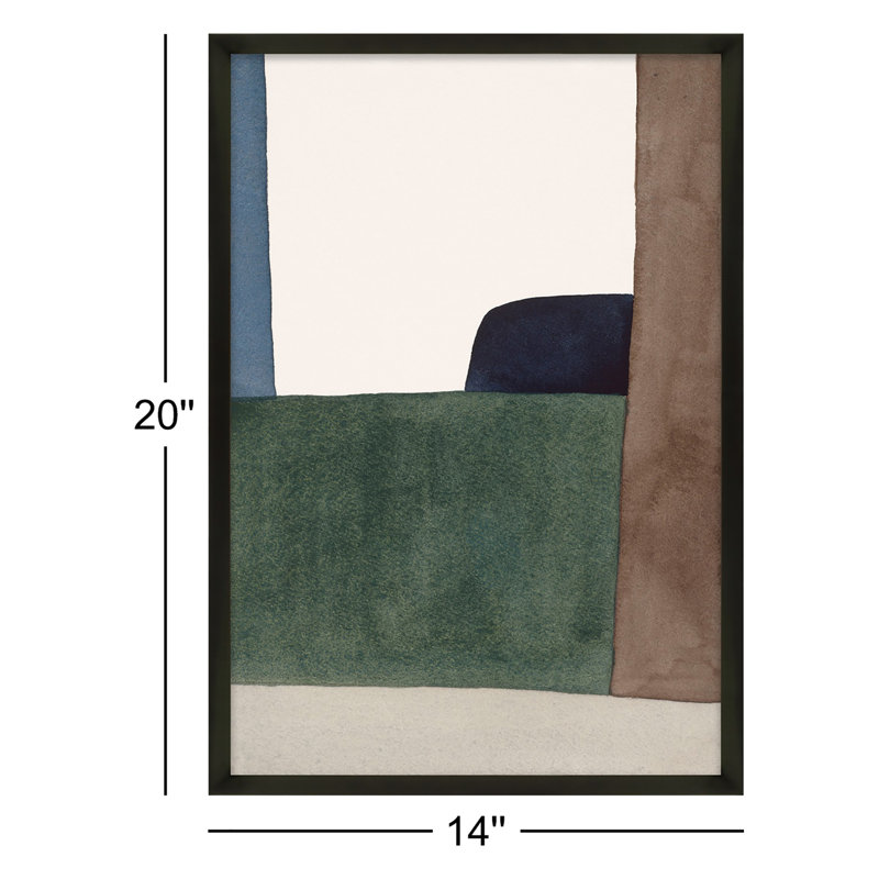 Distant Forest Painting by Julia Balfour, 20" H x 14" W, Black Framed