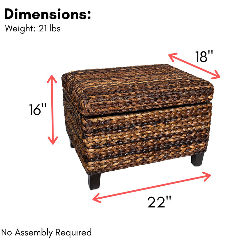 BirdRock Home 22" Woven Seagrass Ottoman