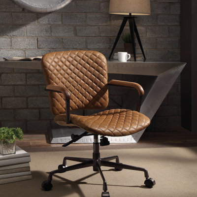 Chaise de bureau en cuir véritable
