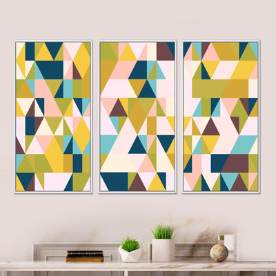 «Triangular Retro Design I», reproduction de photo sur toile 3 pièces