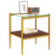 Table de bout rectangulaire 2 pièces avec plateau en verre trempé et tablette de rangement en panneau de fibres à densité moyenne, tables d'appoint de salon-1147791059-1147791070