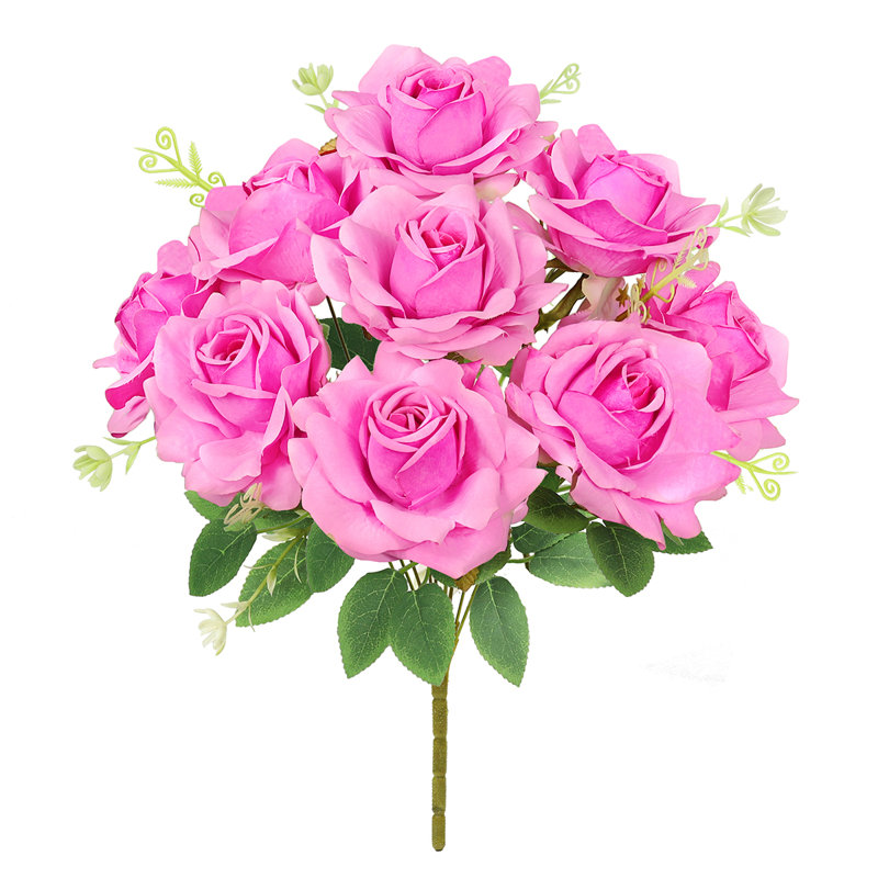 Bouquet de tiges de roses artificielles gardénia, Rose millennial