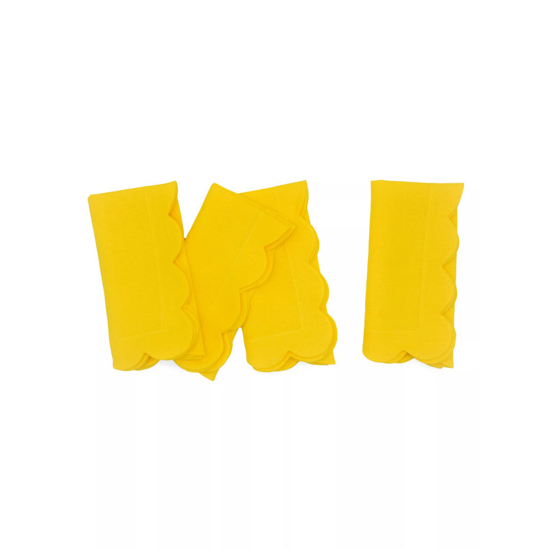 Sunflower Scallop Napkin, Yellow