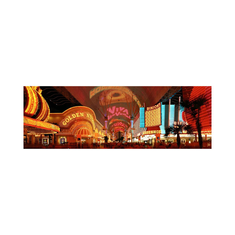 Fremont Street Experience Las Vegas NV USA by Panoramic Images - Wrapped Canvas Panoramic Print