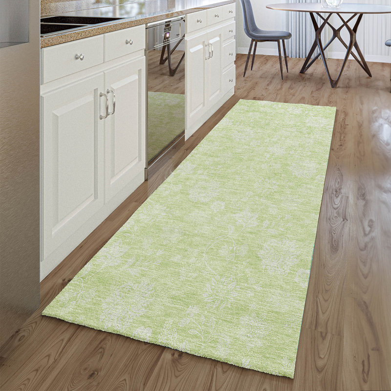 Premium Machine Washable Prisco Aloe Rug, Runner 2'3" x 7'6"