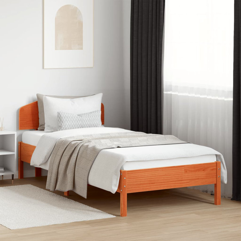 Arezzini Solid Wood Bed, Wax Brown, Small Single (2'6)