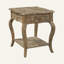 Table de bout rectangulaire en bois antique avec 20 tiroirs et 1 tablette Francoise