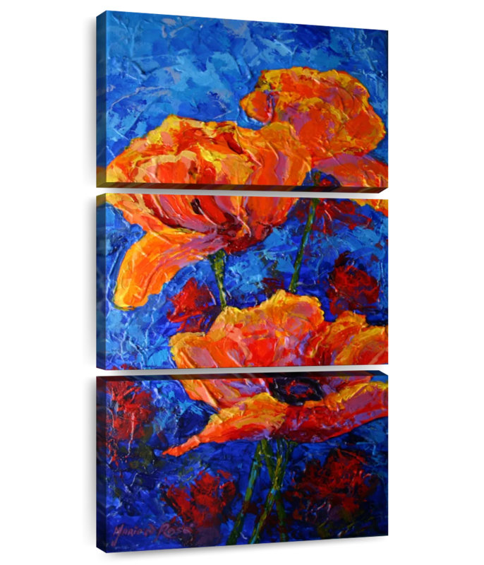 Poppies I, 32" H x 15" W
