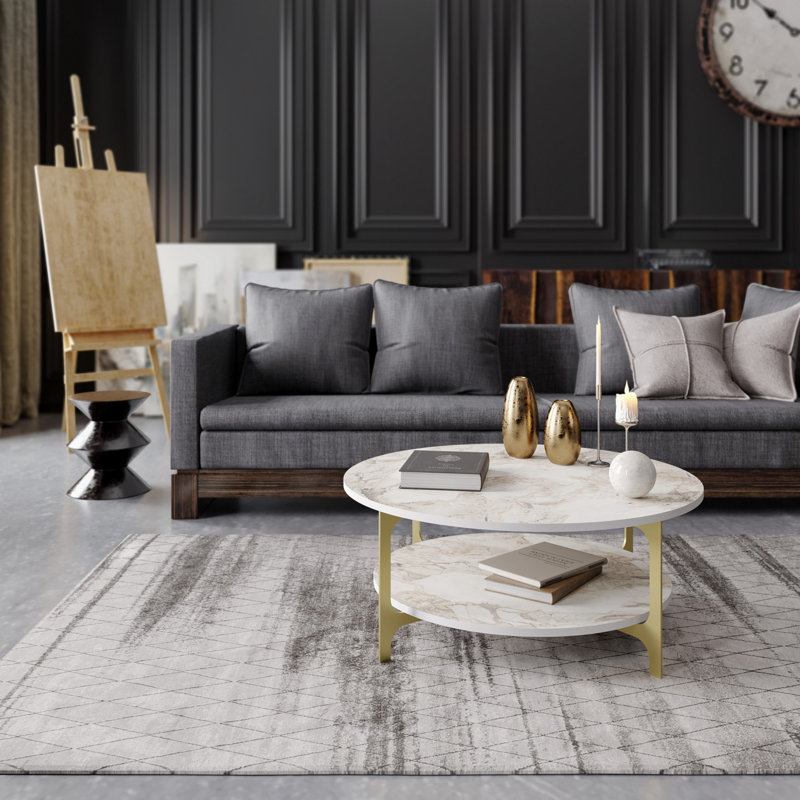 Versy Round Coffee Table, Gold, Ephesus