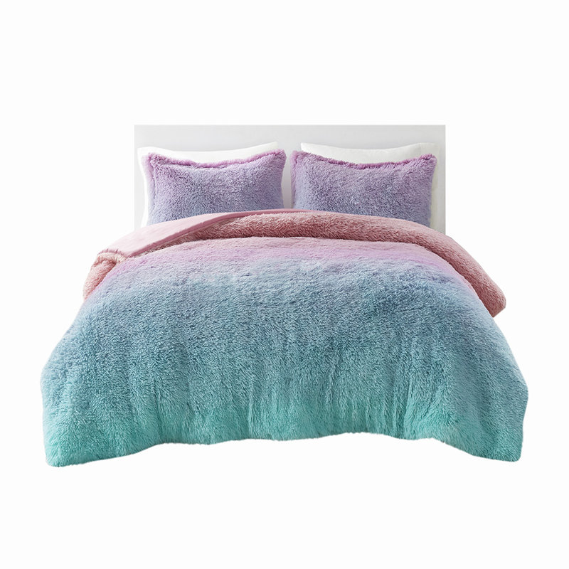 Literie , Édredon double / grand + 2 taies décoratives sta, Mauve multicolore