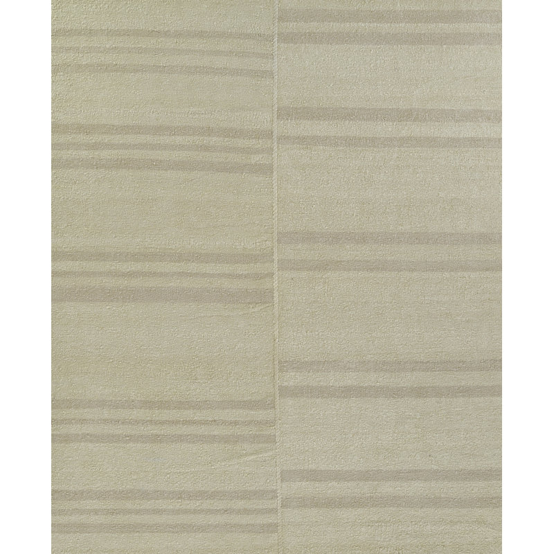 Tapis beige en lin tissé à plat à la main Beljot, Rectangle de 10 pi x 14 pi