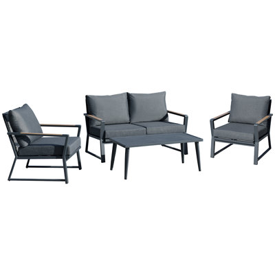 4 Piece Sofa Seating Group with Cushions by Latitude Run