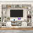 Entertainment Center/TV Stand For Tvs Up To 80" With Charging Station, Sliding Barn Door Cabinets, And Bookcase-2082514169