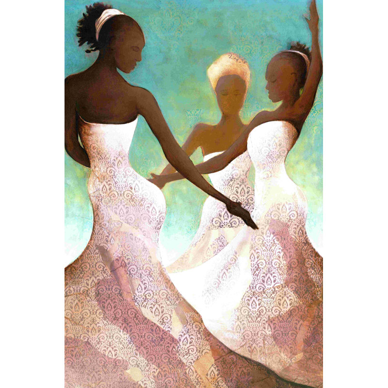 Three African Women Dance 2, H 18 po x l 12 po