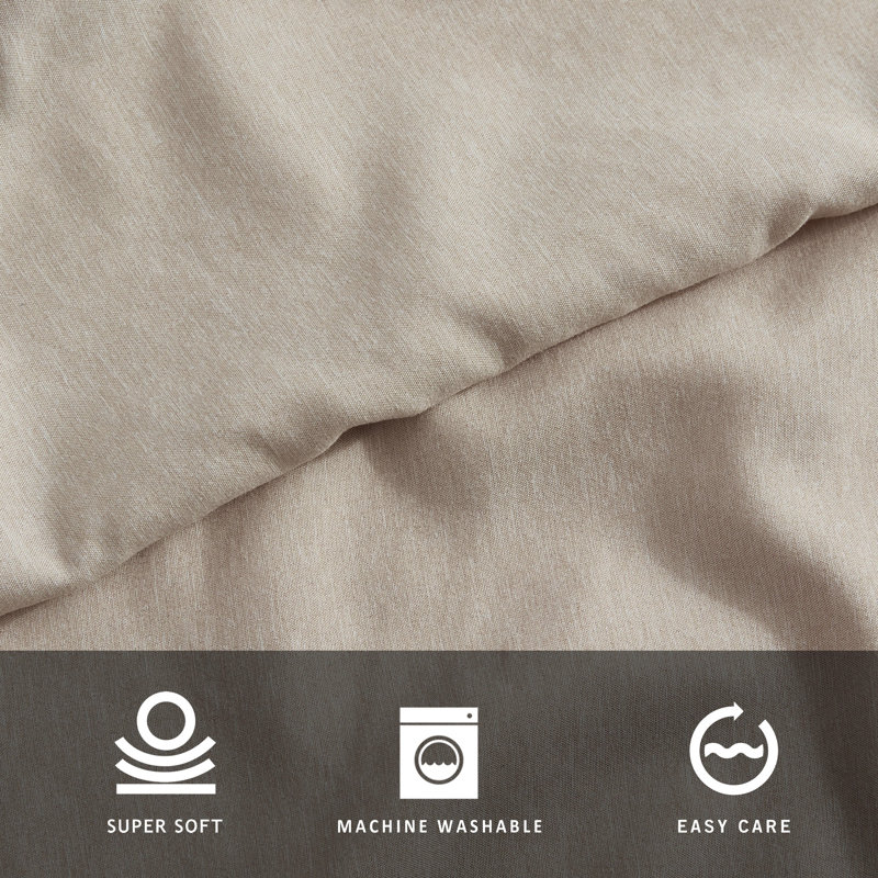 Sand Beige Twin Organic Polyester Microfiber Sheet Set