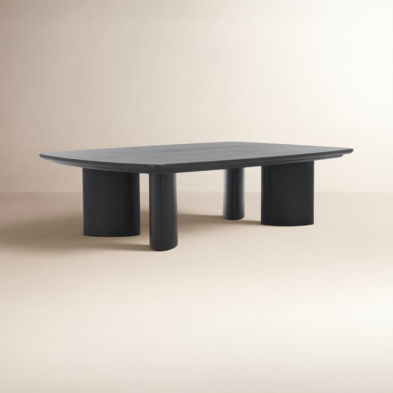 Caya Rectangle Wood Coffee Table, Black
