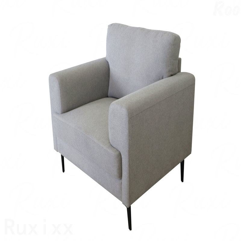 Chaise rembourrée en lin gris clair pour salon douillet