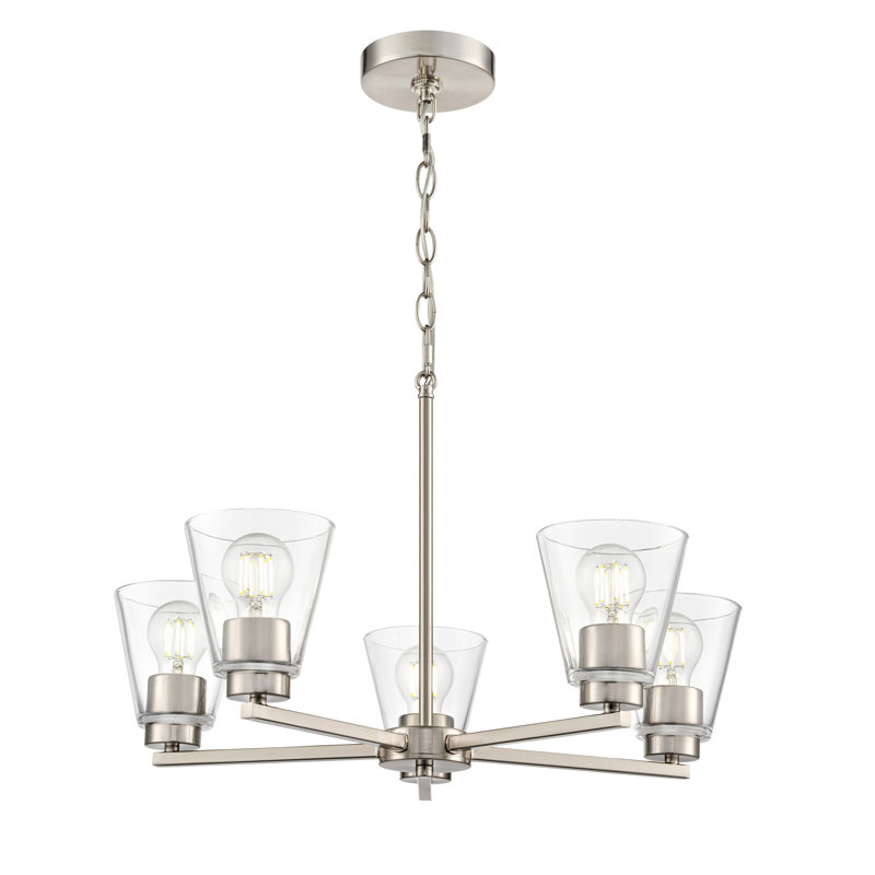 Strayhan 24" 5-Light Chandelier - Brushed Nickel, Brushed Nickel