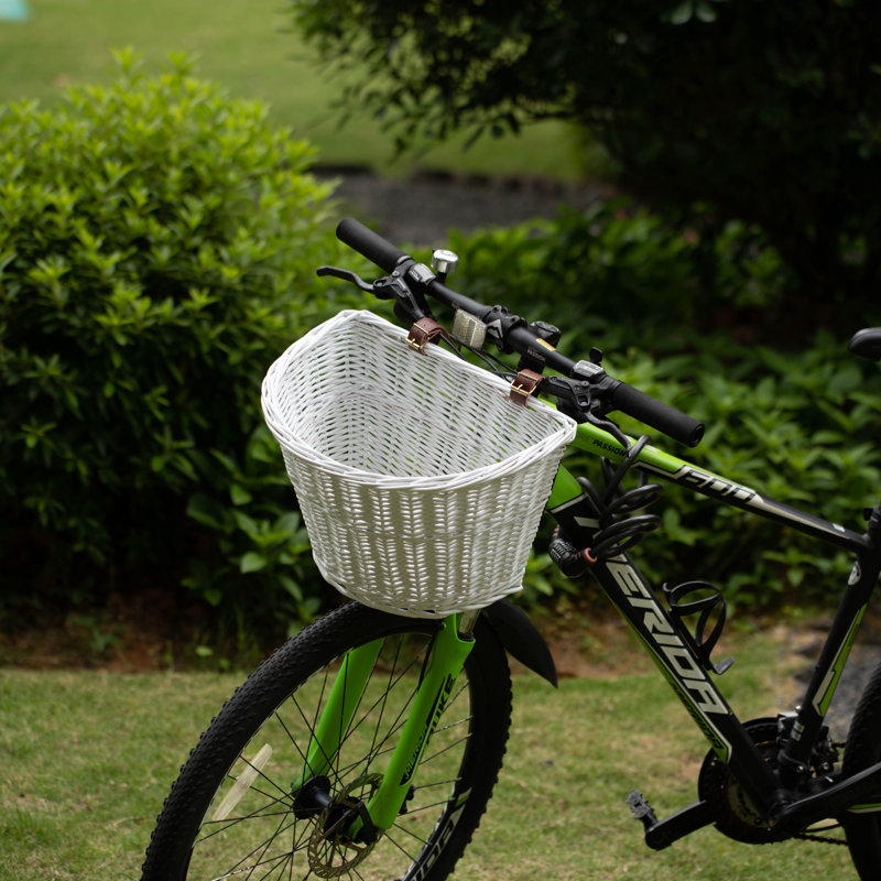 Panier avant en osier pour vélo, Blanc