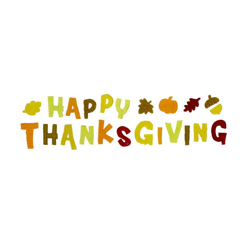 «Happy Thanksgiving» automne gel adhésif de fenêtre