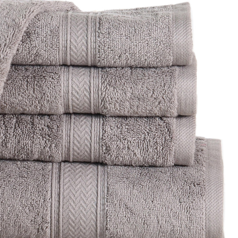 Ensemble de serviettes en coton à 100 % de 16 articles Joplyn, Platinum
