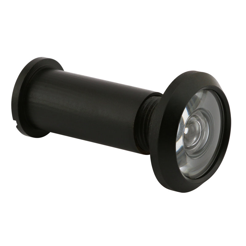 Visionneuse de porte Prime-Line, 200 degrés, homologuée UL, finition noir mat, laiton massif, 9/16 po de diamètre (paquet simple)
