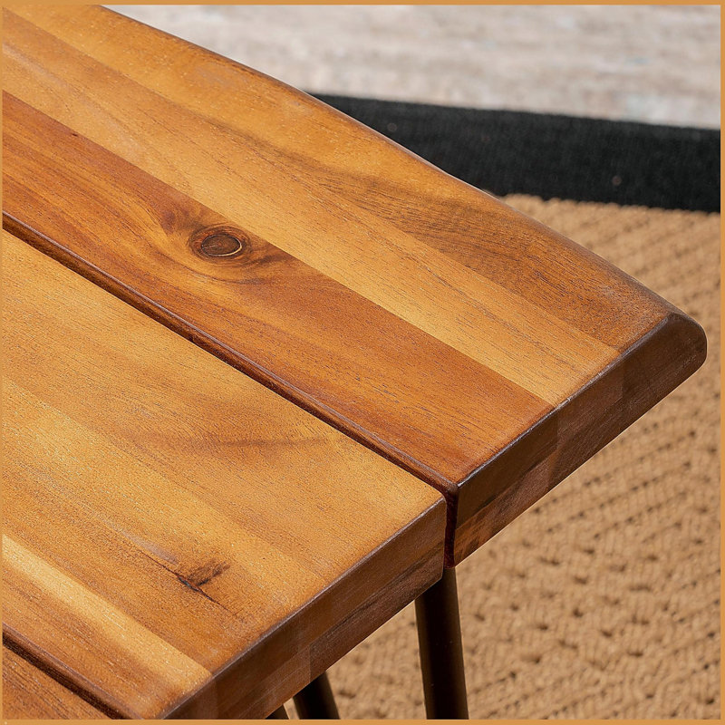 Table d'appoint en bois et métal Zion