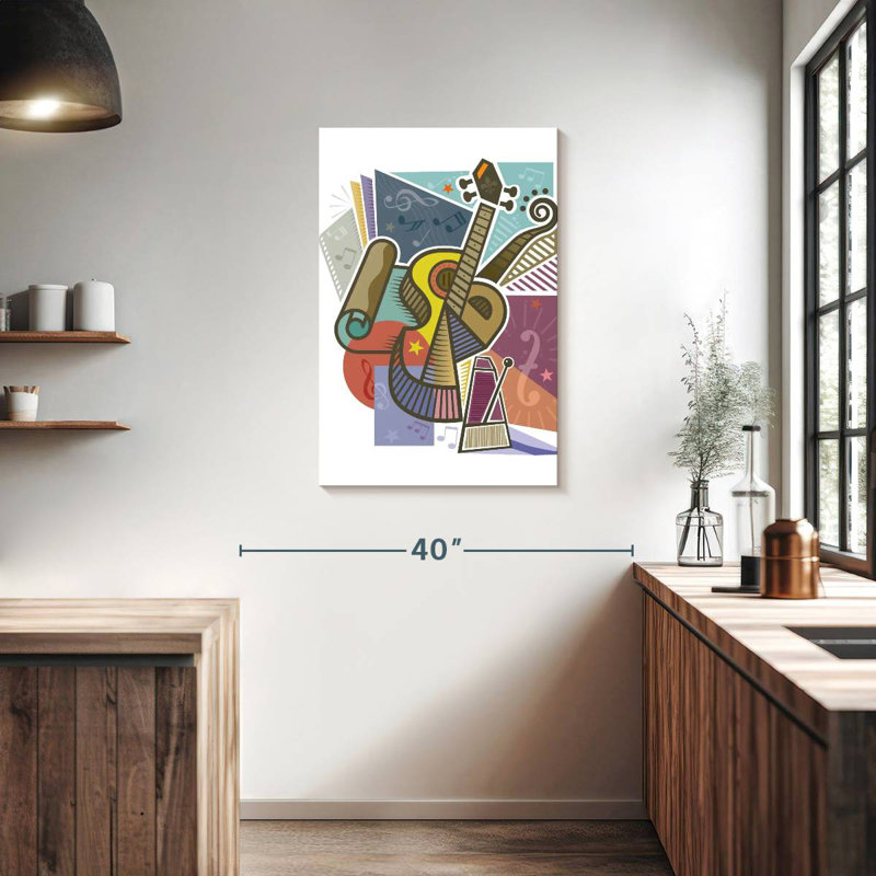 Abarca Decorative Guitar Abstract, 36" H x 24" W