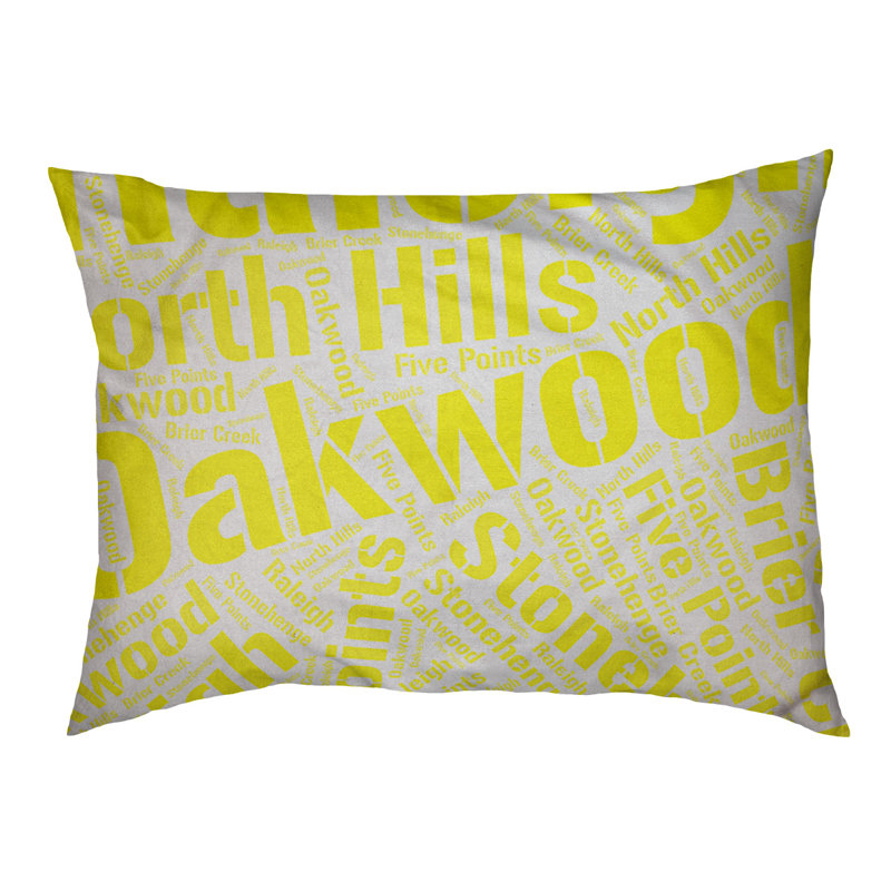 Coussin de chien « districts », Moyen (H 9,5 po x l 28 po x P 18 po), Jaune, Raleigh