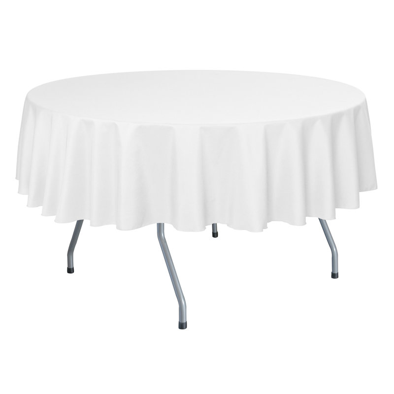 Rhein Solid Color Round Tablecloth, 1, White