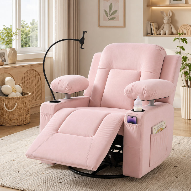 Fauteuil inclinable électrique à bascule avec fonction mémoire, accoudoirs réglables 4D, support pour téléphone et cuir facile à nettoyer