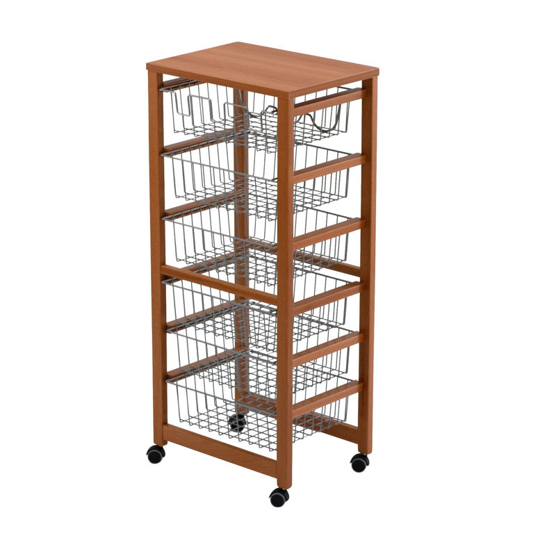 Bowles Solid Wood Kitchen Cart, Cherry
