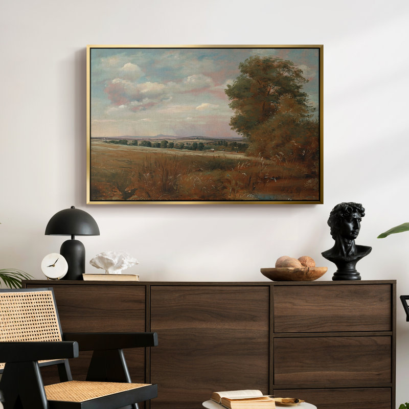 Paysage à Hampstead, avec Harrow au loin, v. 1849-1855 - John Constable - Toile tendue avec châssis encadrée, 24 po x 36 po