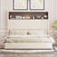 Wing-Back Platform Bed With Headboard Shelf-1002314035-1002314031