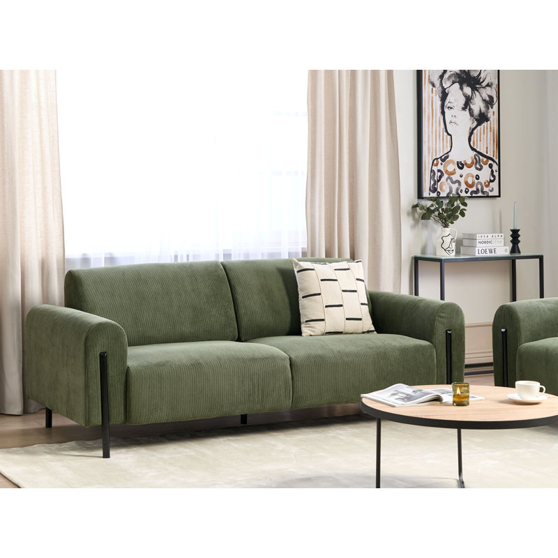Sareh 3 Seater Sofa, Green Corduroy