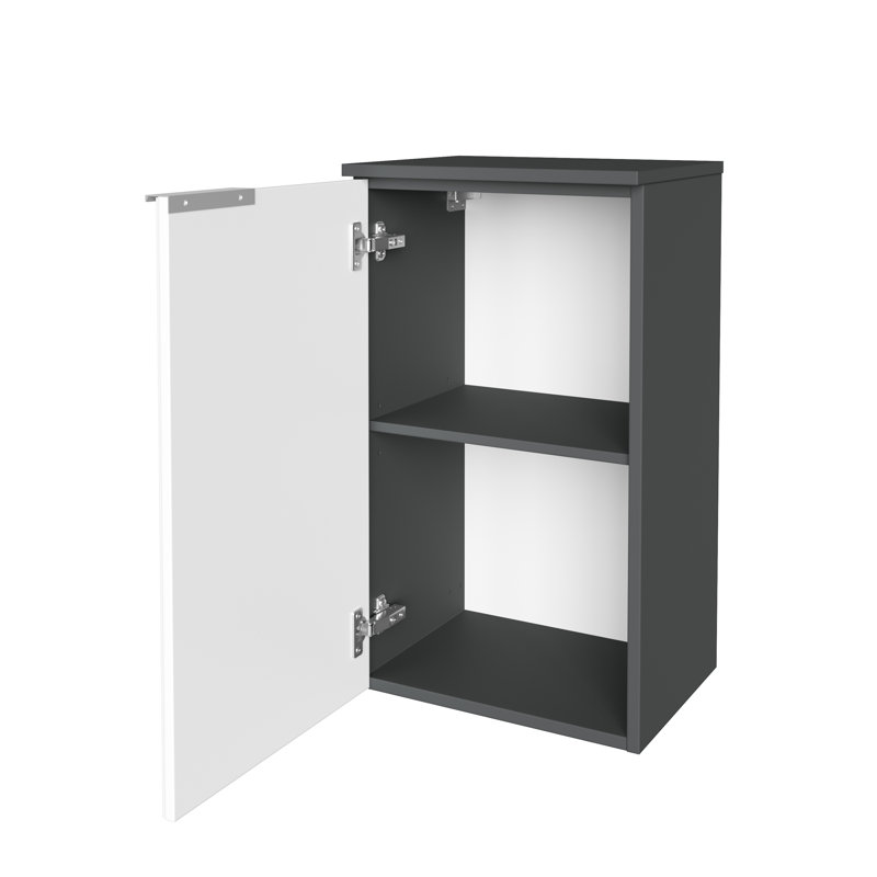 Kara Wall Bathroom Cabinet, White/Anthracite, Left-hinged door