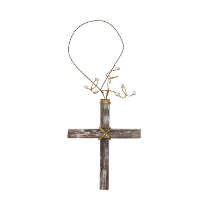  Wood Wire Cross w/Pearls Home Decorations Spring