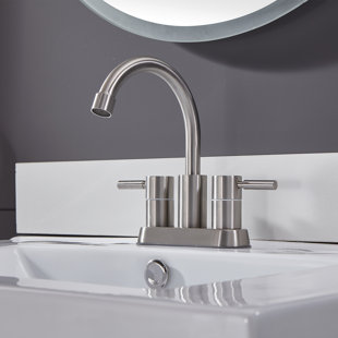 2 Handle Centerset Bathroom Faucet with Drain Assembly