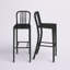 Tabouret de bar d'intérieur et d'extérieur de qualité commerciale avec dossier à lattes verticales-444989070-424817863