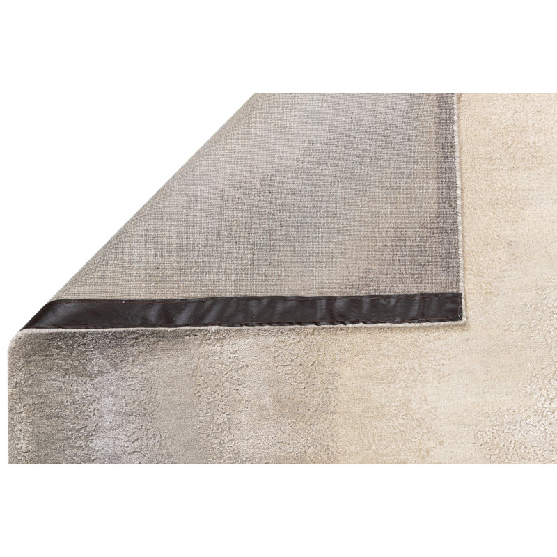 Hand Knotted Abstract Area Rug in Sand/Beige/Gray, Rectangle 9' x 12'
