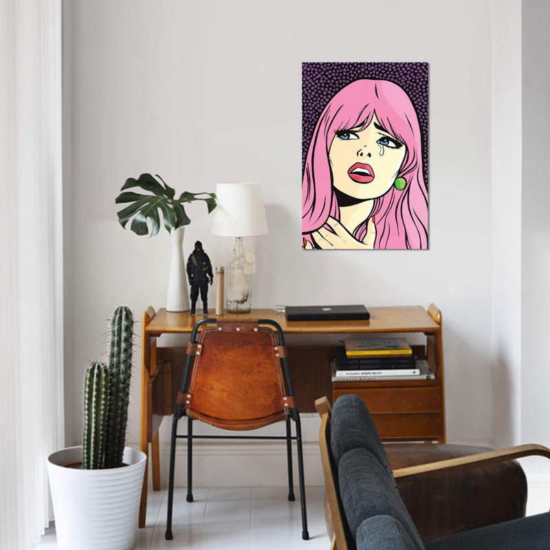 « rose cheveu en pleurs », impression sur toile, H 40 po x l 26 po x P 1,5 po, Toile tendue, Pas de tapis